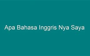 Apa Bahasa Inggris Nya Satu Satunya